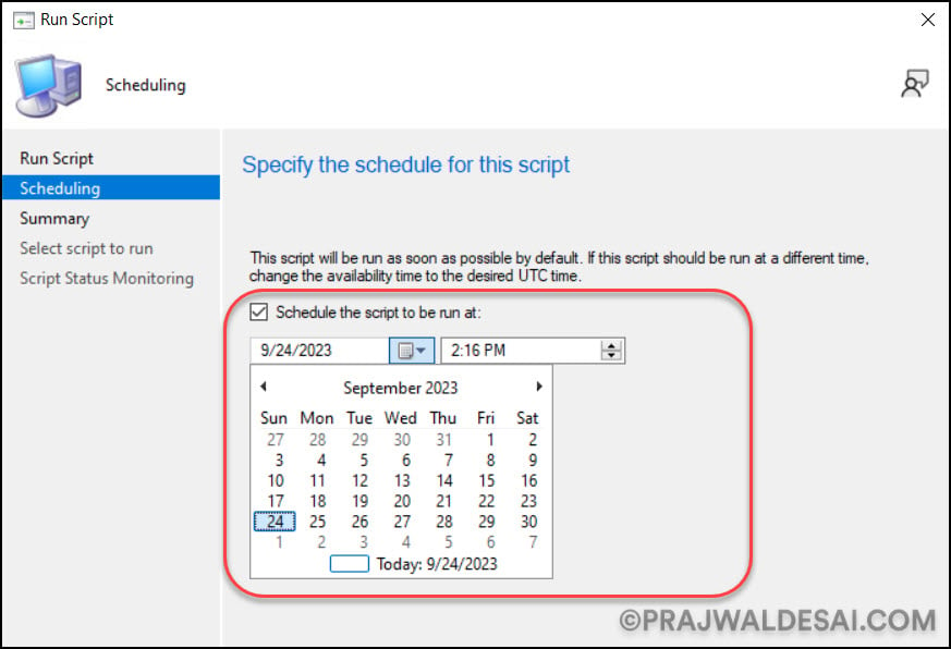 Schedule Scripts Execution Time | ConfigMgr 2309 New Features