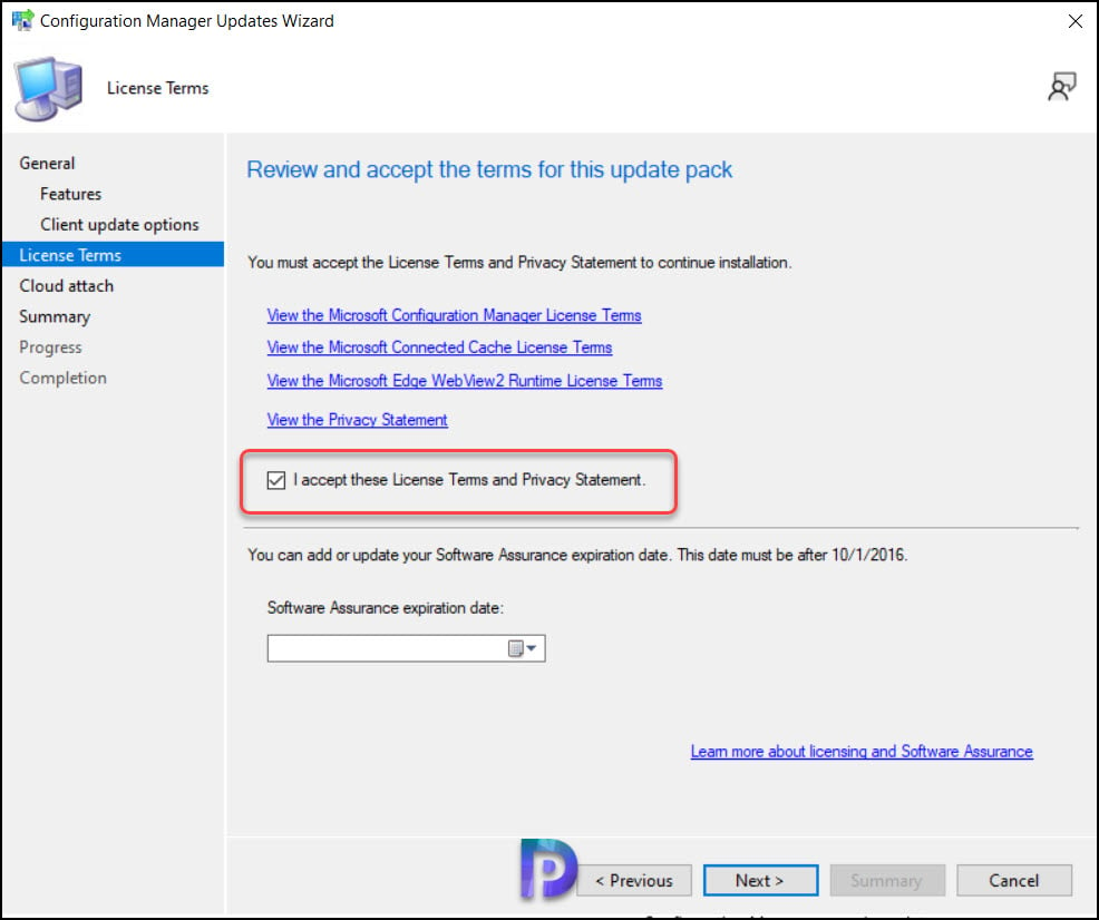 SCCM 2307 Technical Preview License Terms