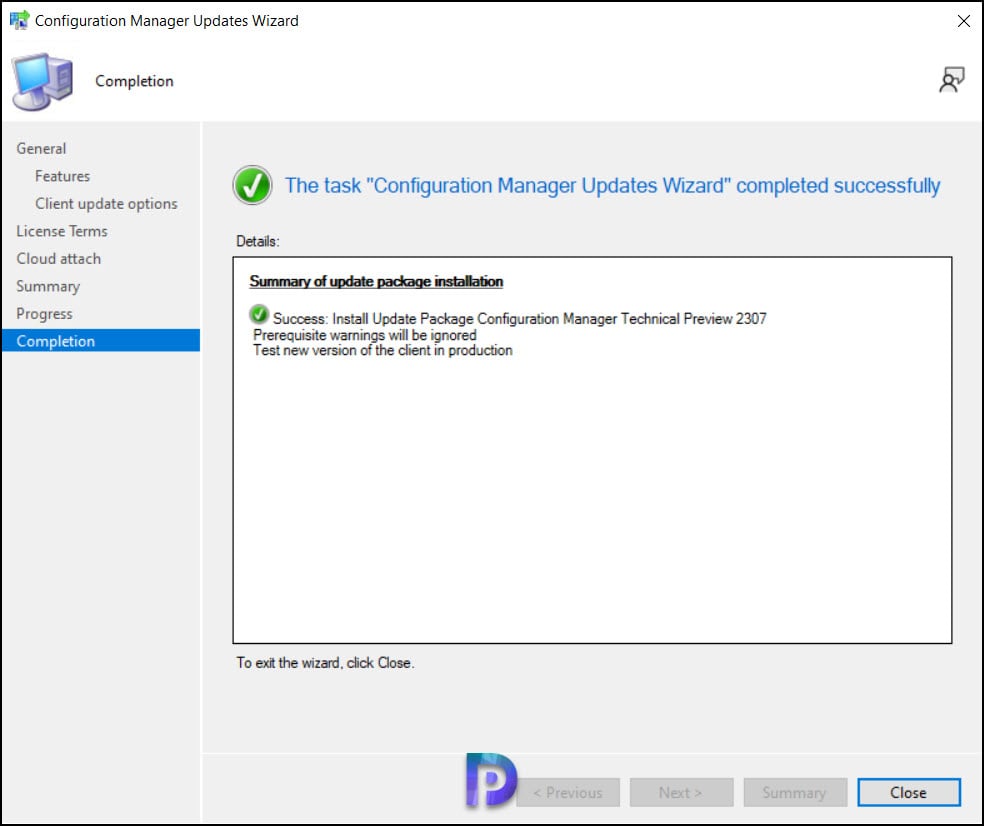 Install ConfigMgr Technical Preview 2307 Update