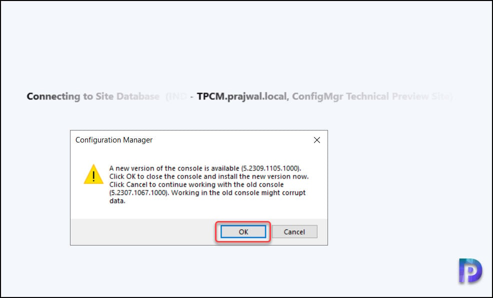 SCCM Technical Preview 2307 Console Upgrade