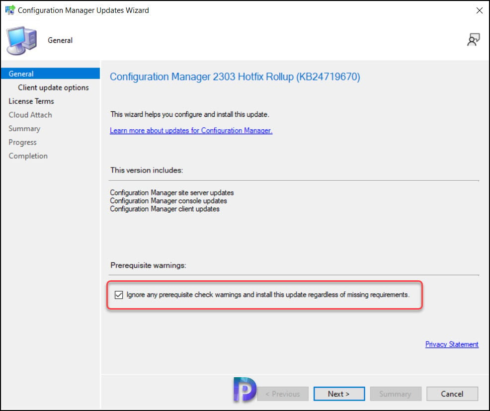 Install Configuration Manager 2303 Hotfix KB24719670