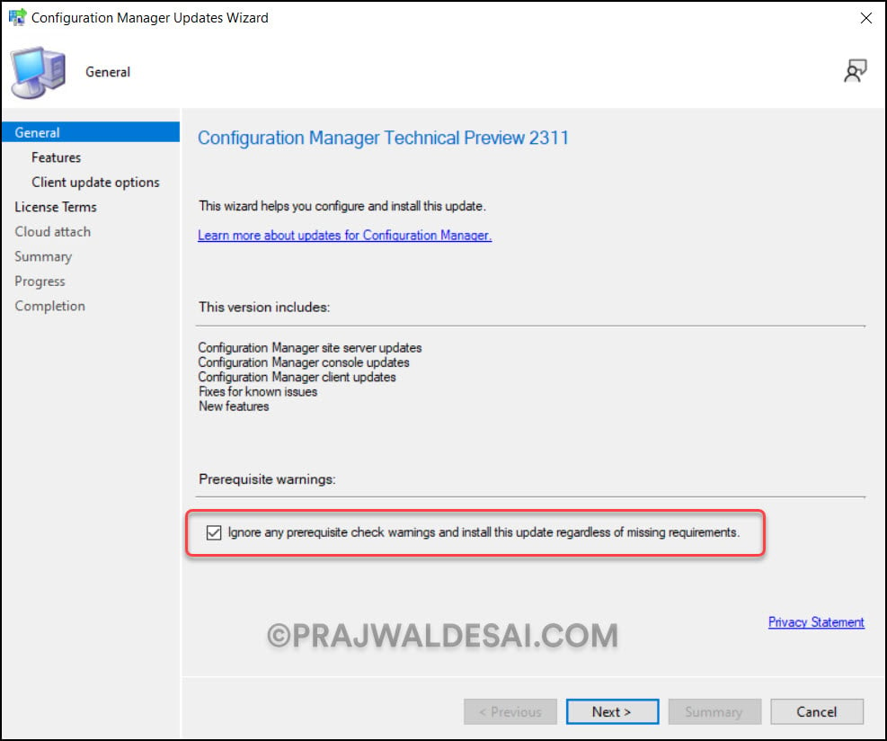 Install Configuration Manager Technical Preview 2311