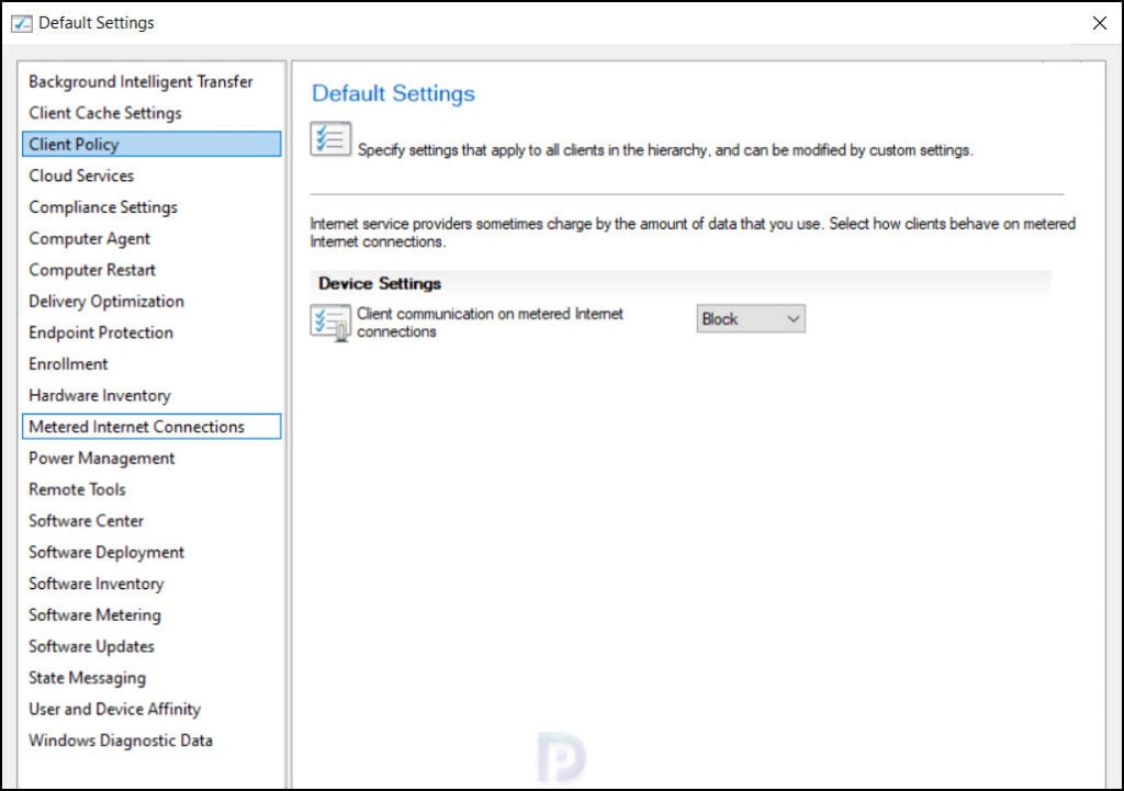 Metered Internet Connections