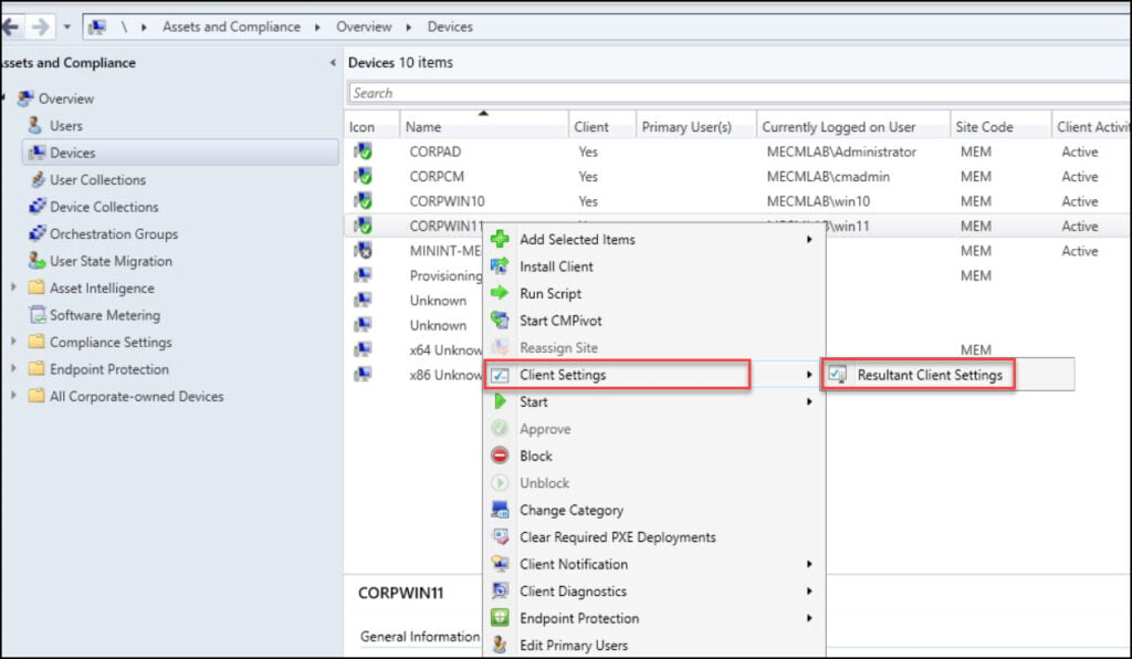 View Client Settings | Resultant Client Settings