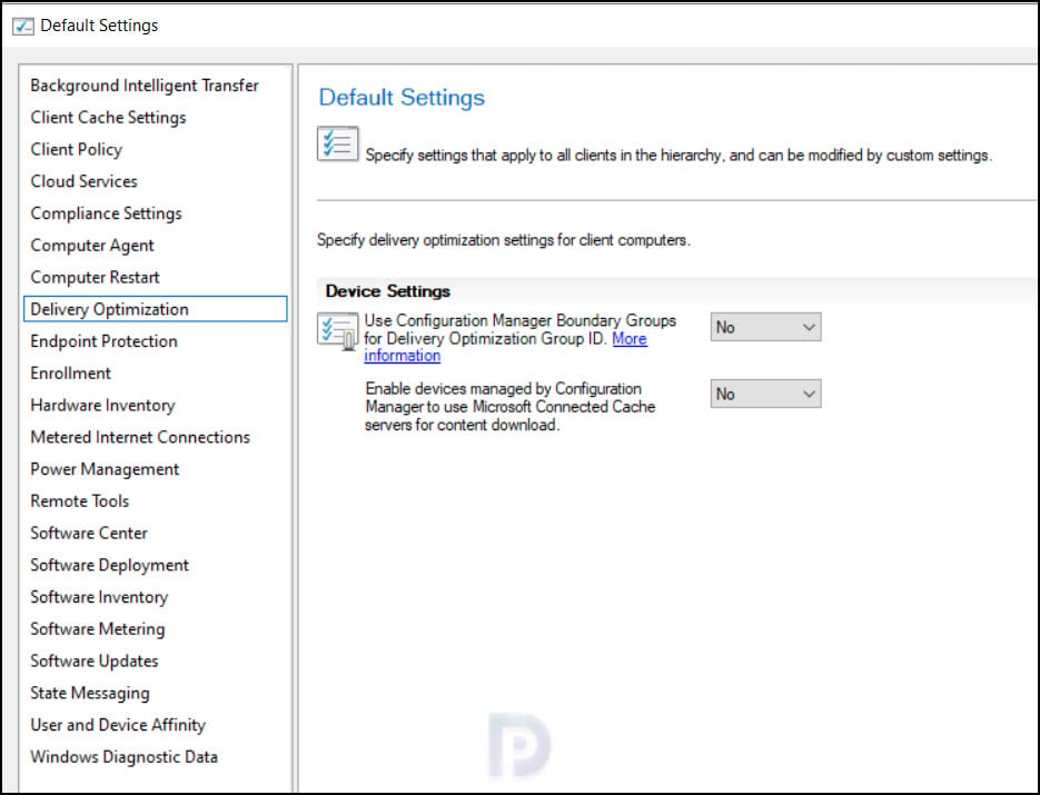 Delivery Optimization | Configure Default Client Settings