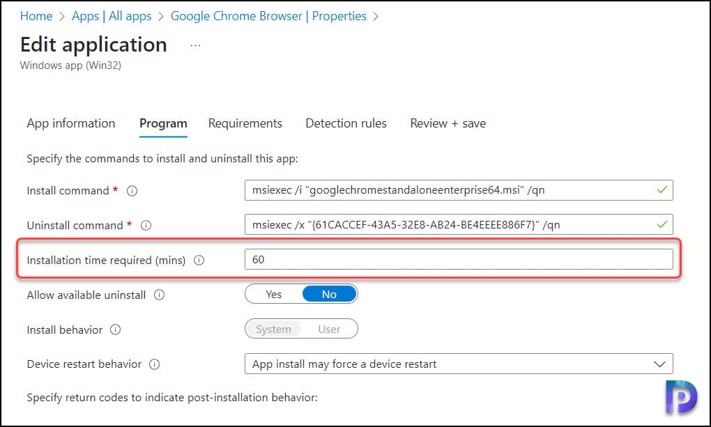 Configure Installation time for Win32 Apps in Intune