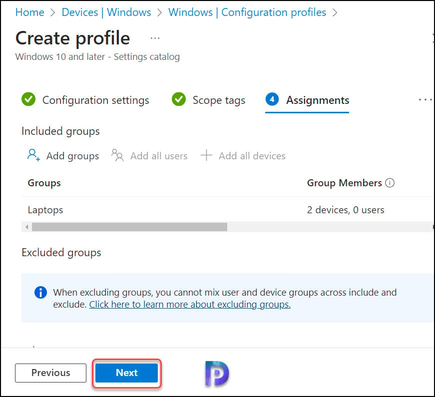 Assign the Configuration Profile