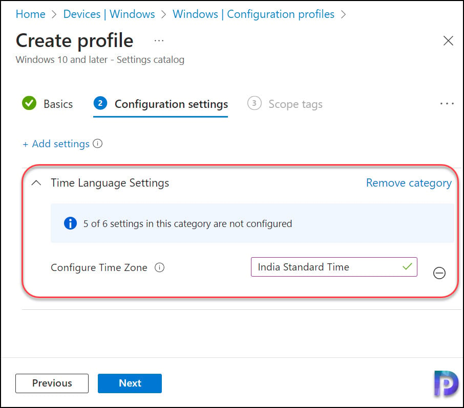 Configure Time Zone using Intune