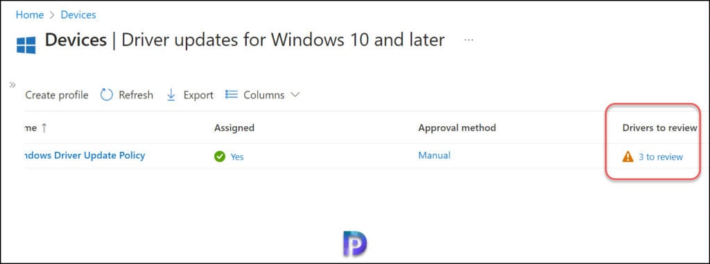 Review available Windows Driver Updates in Intune