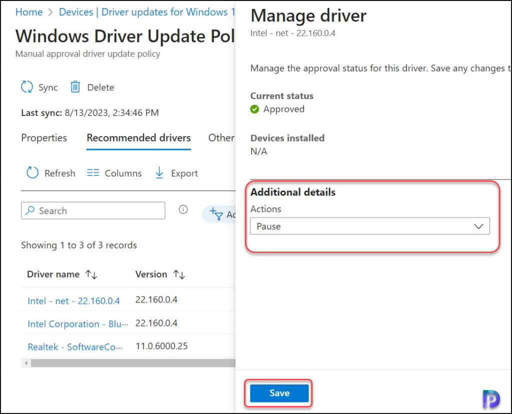 Pause driver updates: Manage Windows Driver Updates with Intune