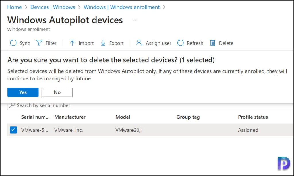 Delete Windows Autopilot Devices from Intune