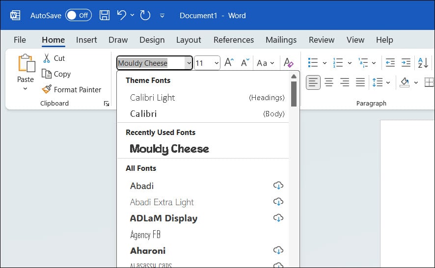 Verify Custom Fonts Installation using Microsoft Word