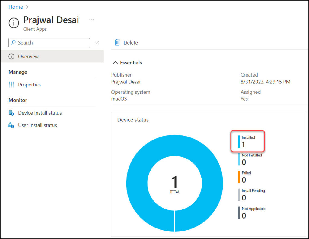 Monitor macOS Web Clip App Deployment in Intune