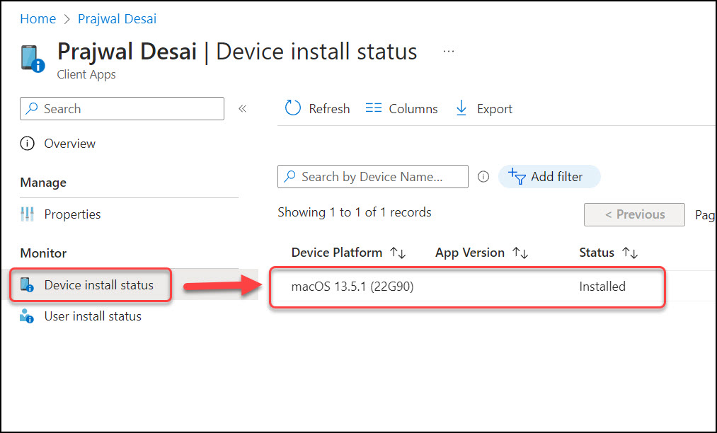 Monitor macOS Web Clip App Deployment in Intune