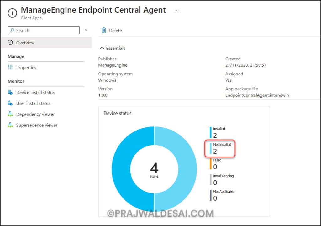Uninstall Endpoint Central Agent using Intune