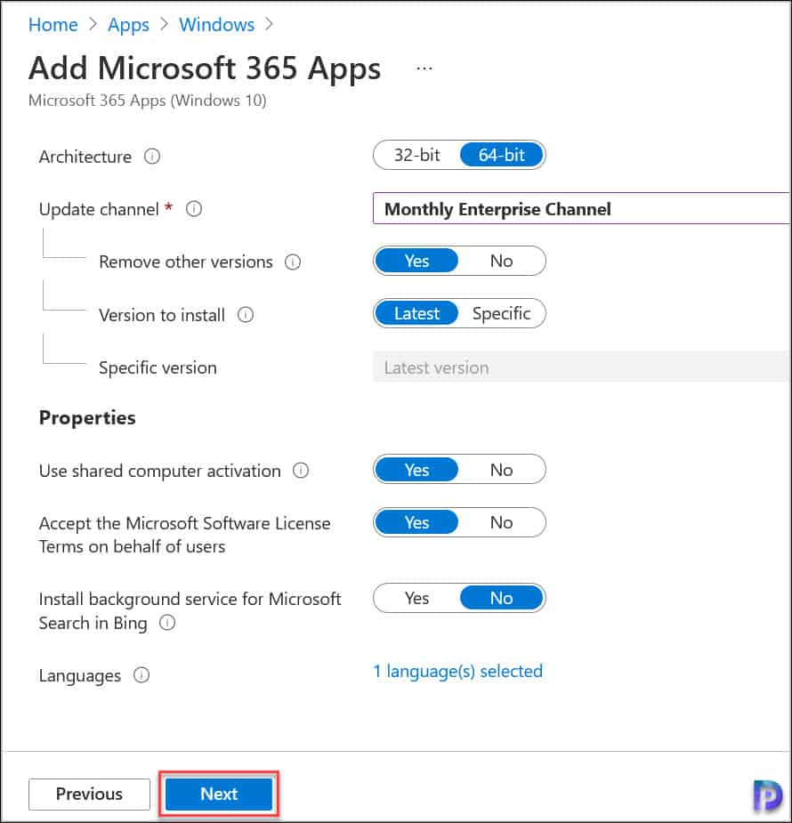 Microsoft 365 Apps Configure Suite
