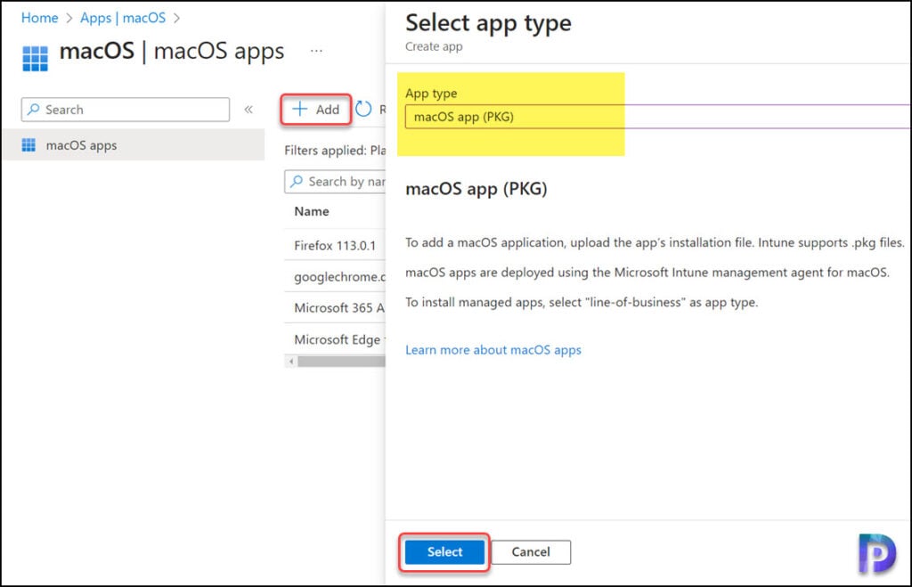 Add .PKG app package file to Intune