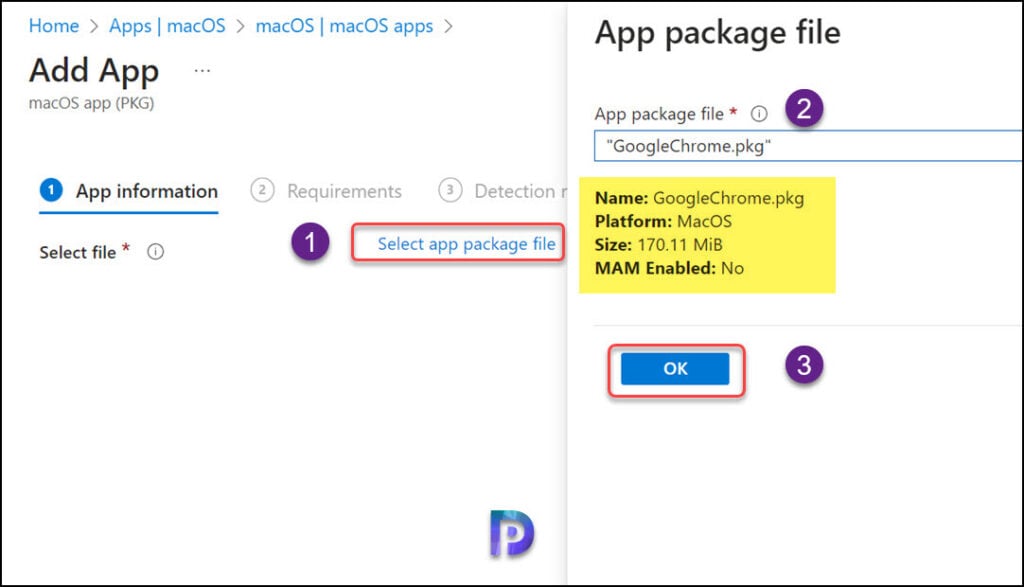 Add .PKG app package file to Intune