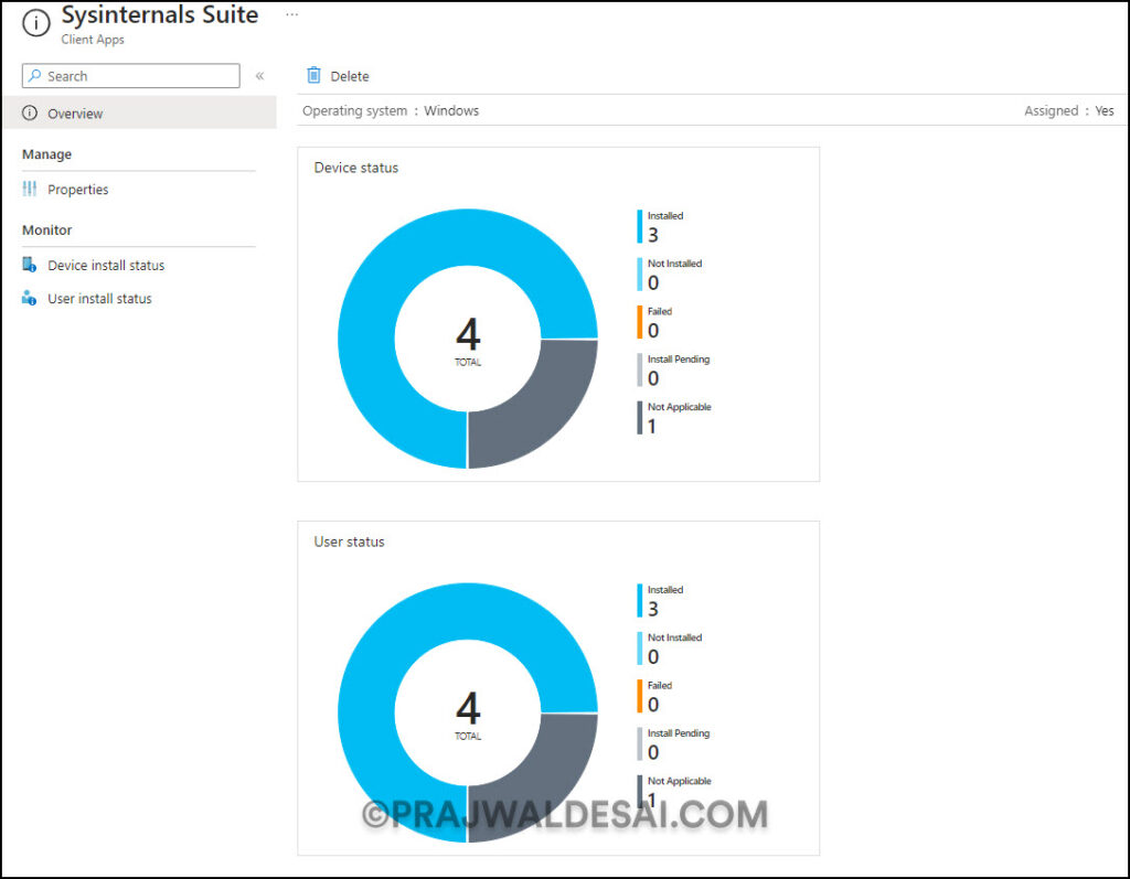 Monitor Sysinternals Suite deployment in Intune