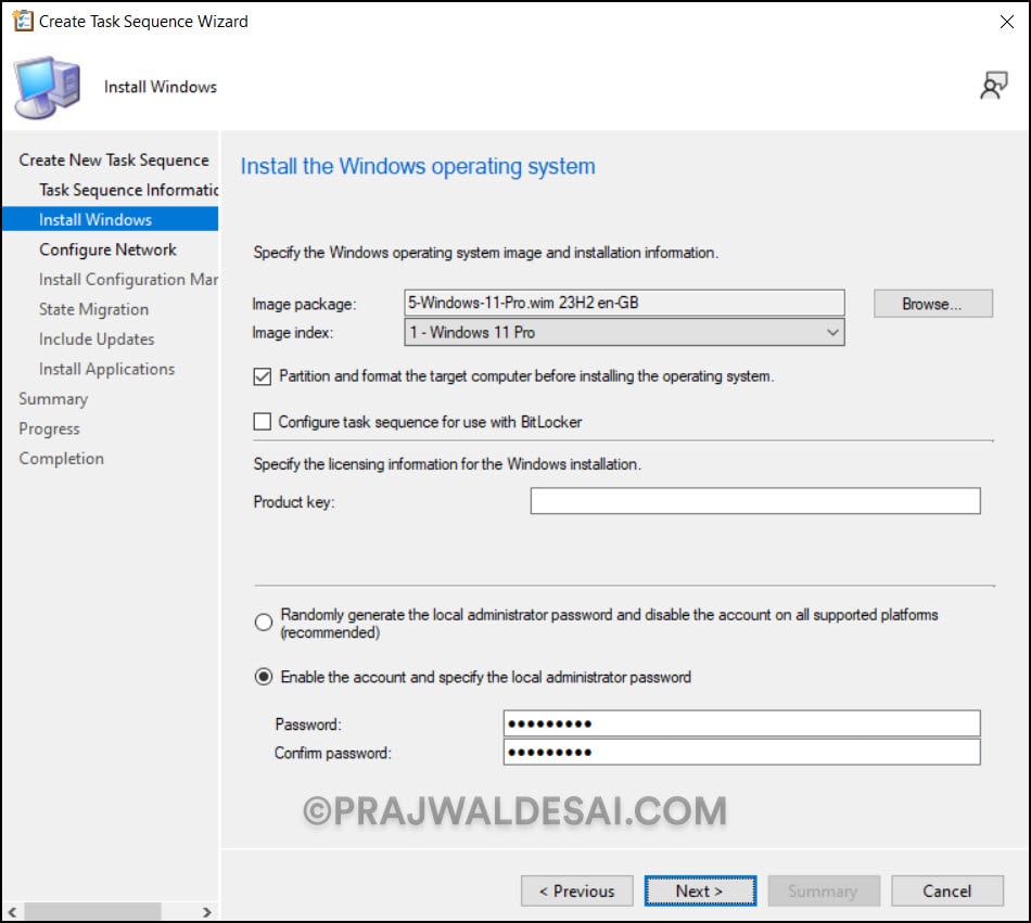 Configure the Windows 11 23H2 deployment