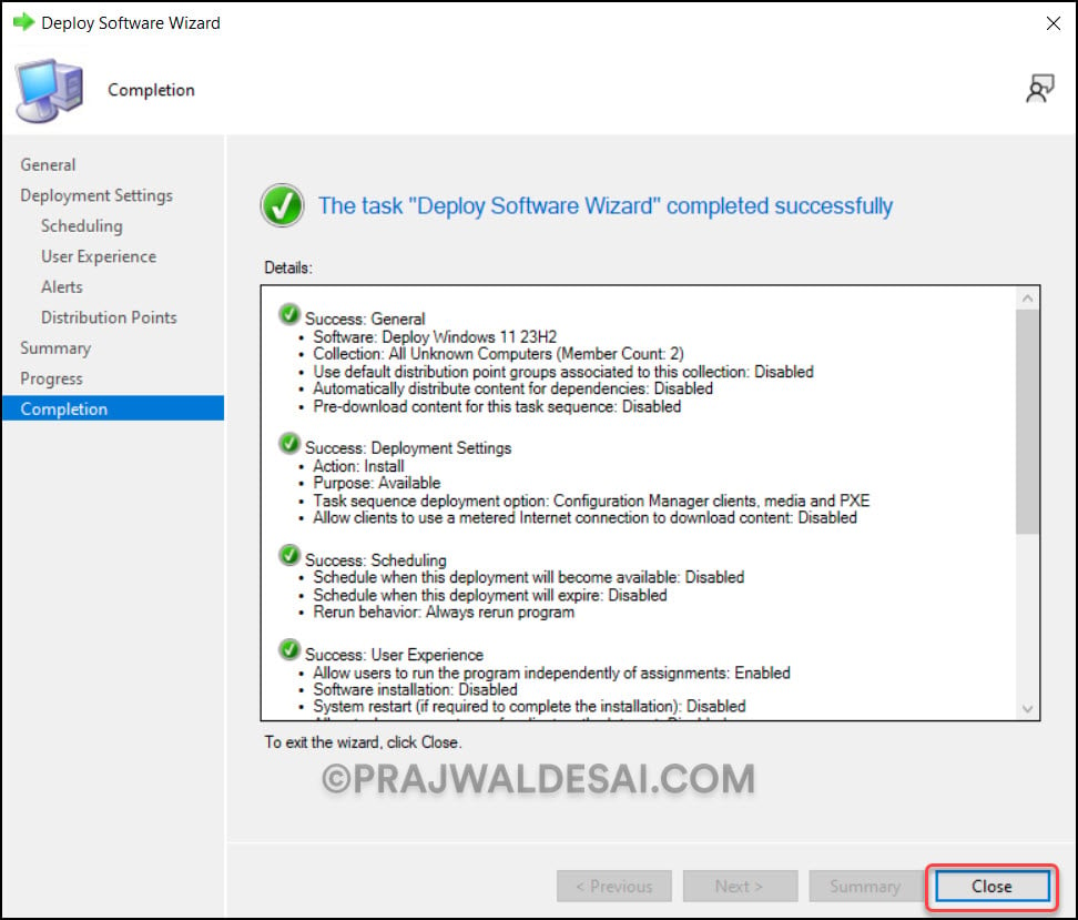 Deploy Windows 11 23H2 task sequence