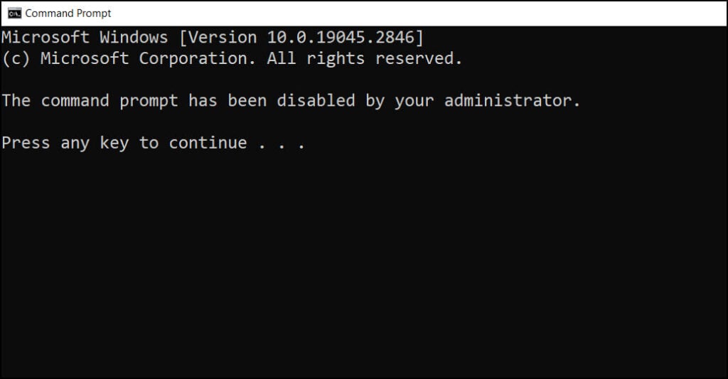 Prevent access to the command prompt using GPO