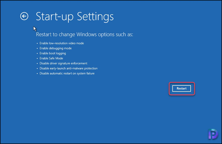 Restart Windows 11 PC