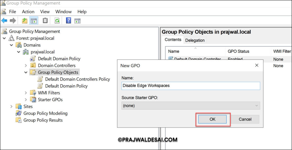 Disable Edge Workspaces using Group Policy