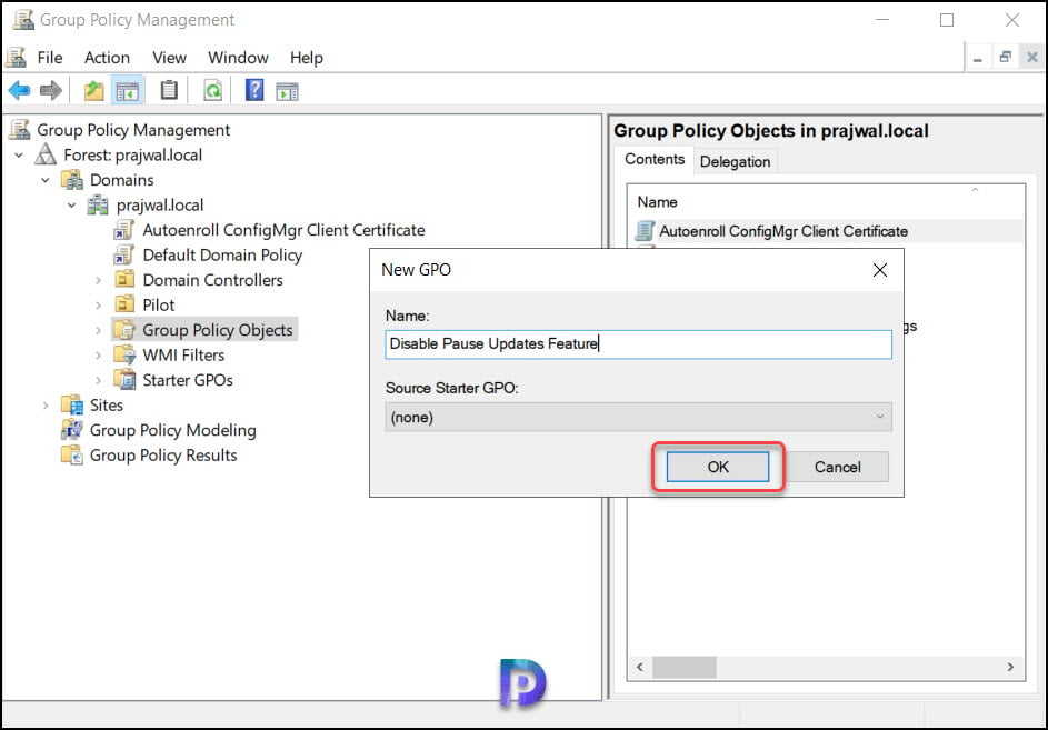 Disable Pause Updates using Group Policy