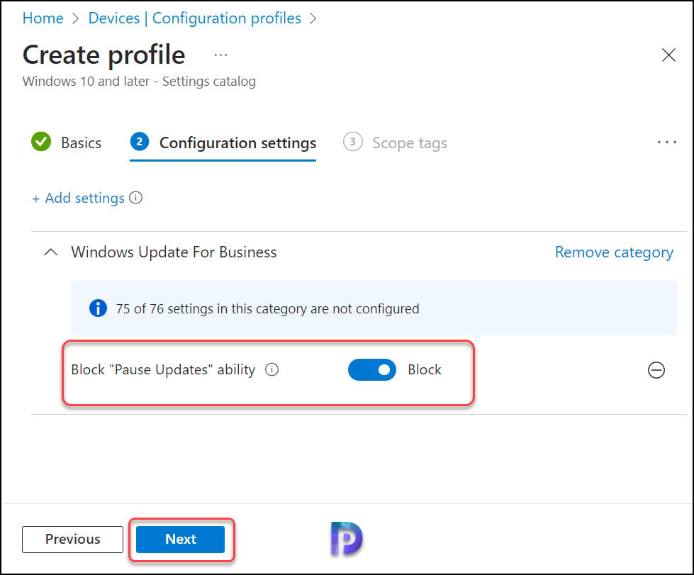 Enable Block Pause Updates Ability with Intune