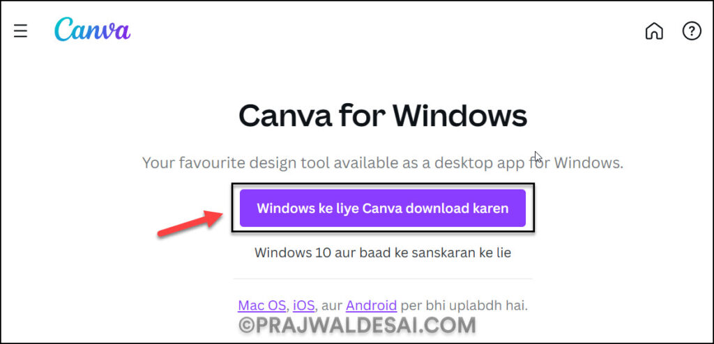 Install Canva on Windows using Setup Installer