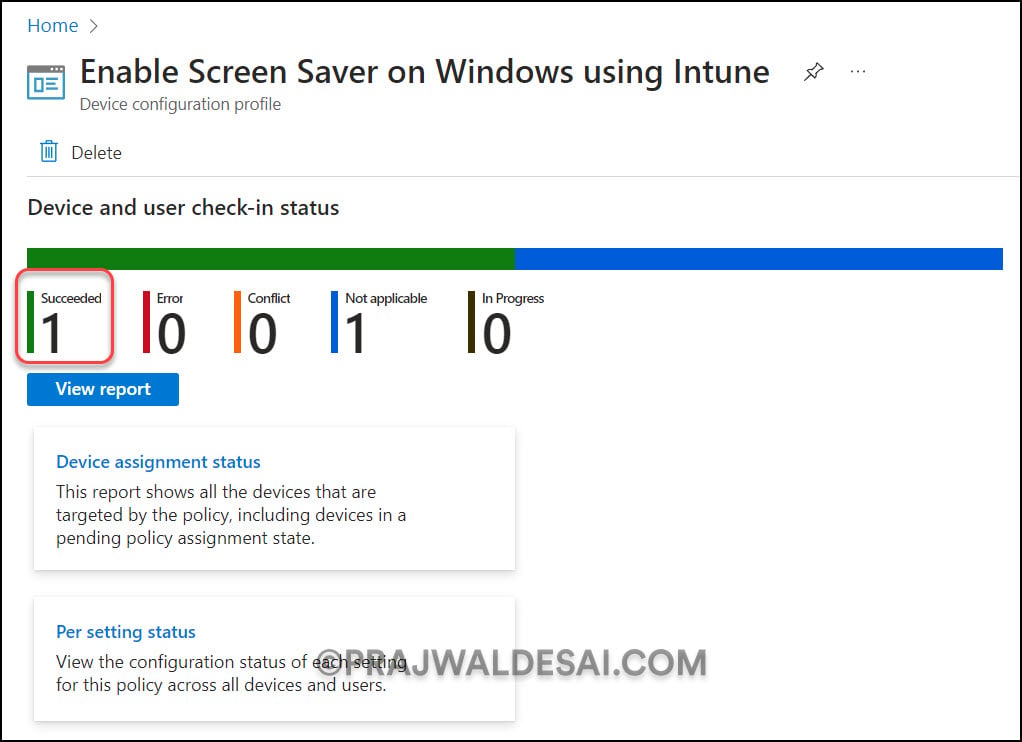 Monitor Screen Saver Policy in Intune