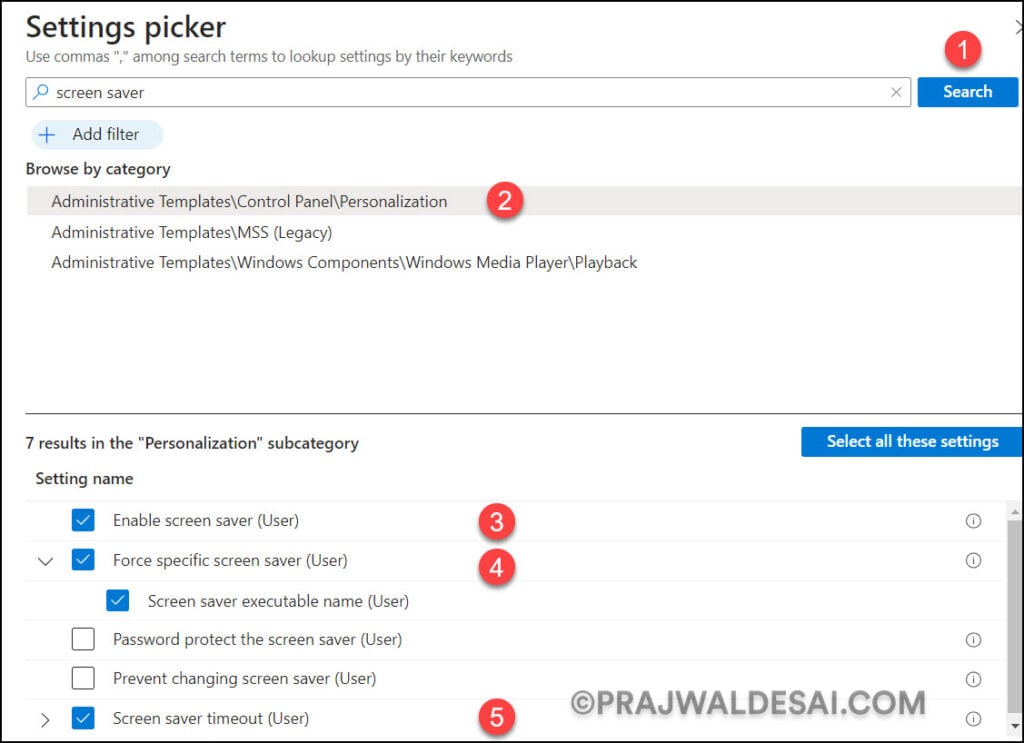 Configure Screen Saver Settings for Windows Devices