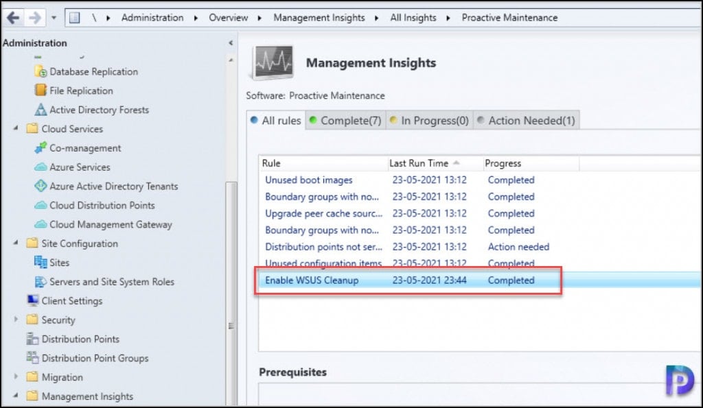 Enable WSUS Cleanup in ConfigMgr