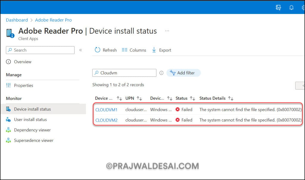 Intune Win32 App Install Error 0x80070002