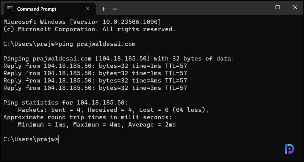 Check Network Connectivity using PING