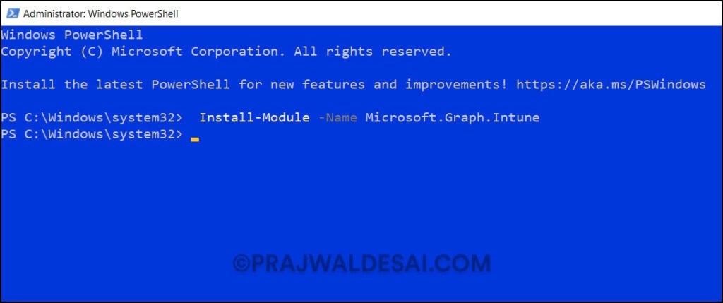 Install Microsoft Graph Intune Module