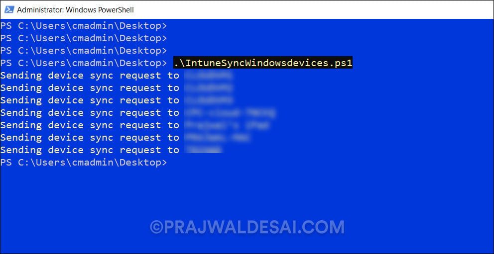 Run Intune Policy Sync on Windows, Mac, iOS, Android devices using PowerShell