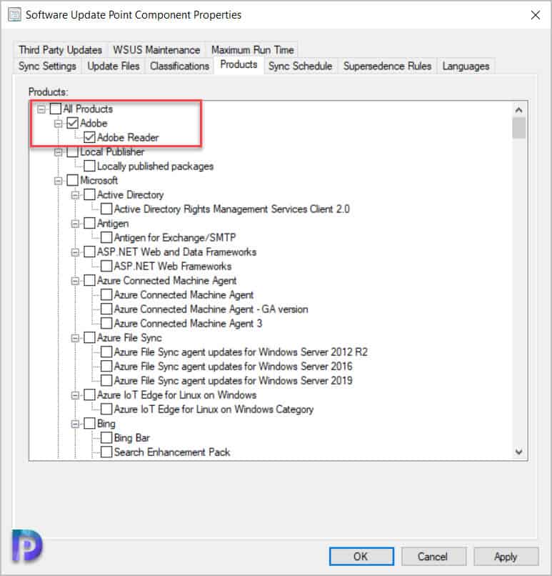Enable Adobe Products in Software Update Point