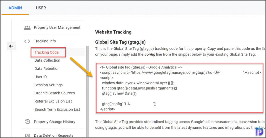 Find Google Analytics Code and Tracking ID