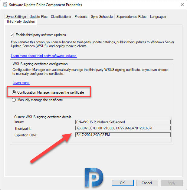 Configure WSUS signing certificate | SCCM Third-Party Software Updates