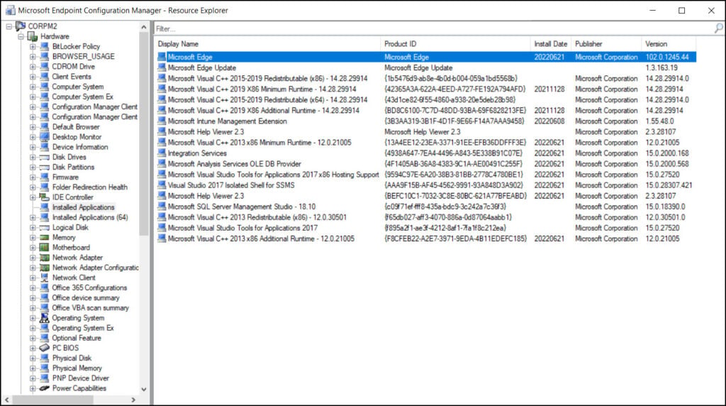 Check MS Edge Application Details from Resource Explorer