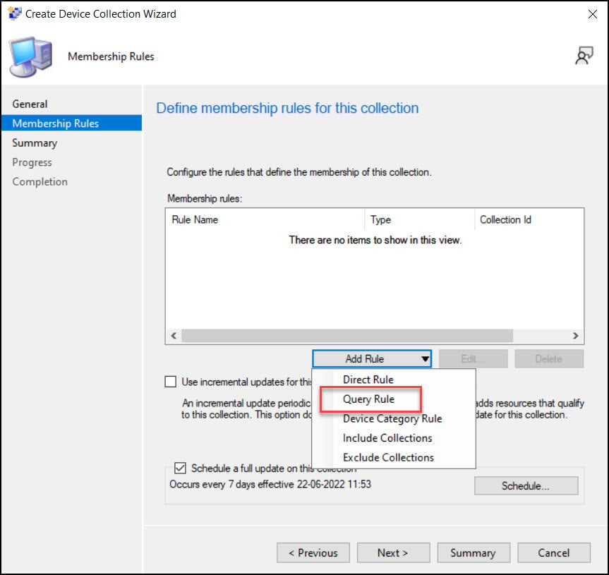 Create MS Edge SCCM Device Collection