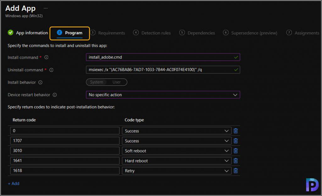 Specify Install and Uninstall Commands