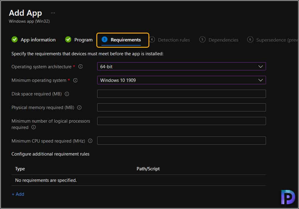 Specify Win32 App Requirements