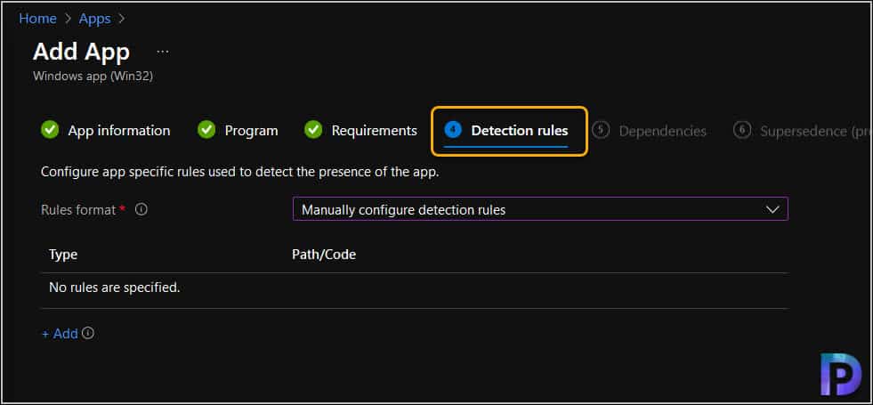 Configure Detection Rules for Win32 Apps