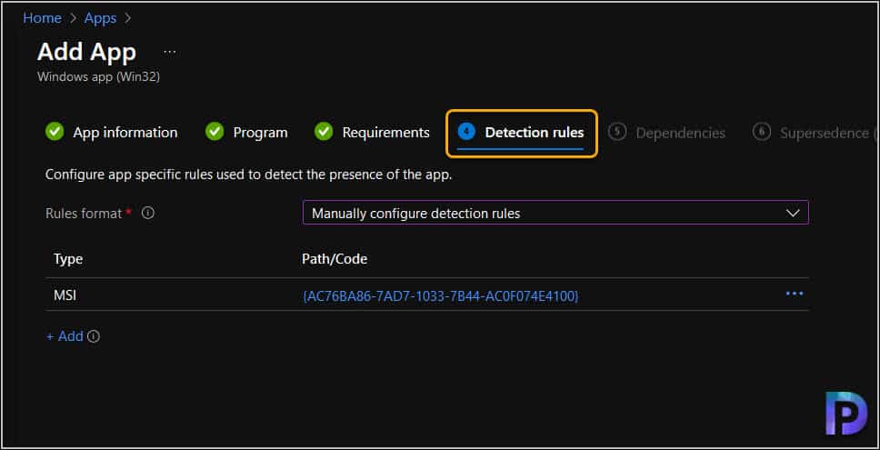 Configure Detection Rules for Win32 Apps