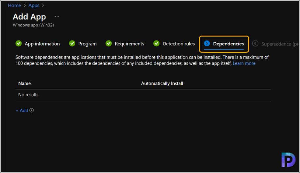 Specify Win32 App Dependencies