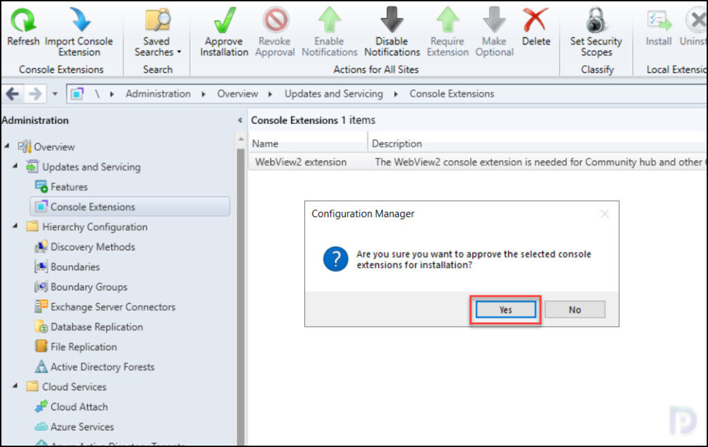 Approve Console Extension in SCCM