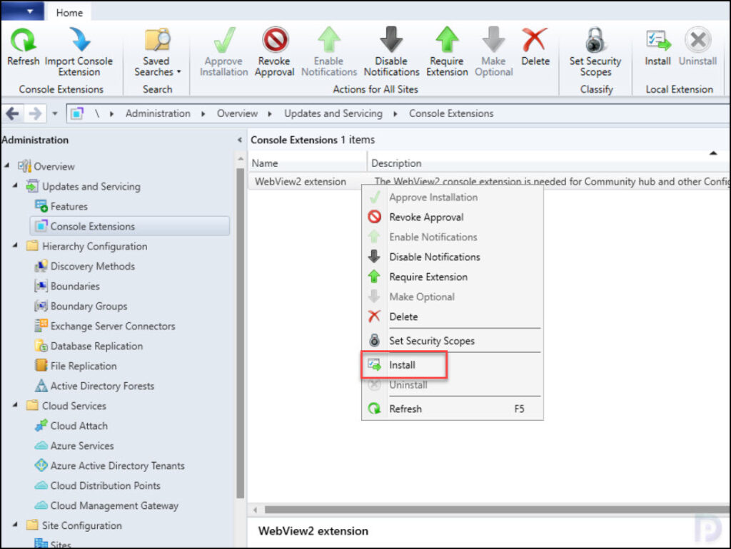 Install SCCM Console Extensions